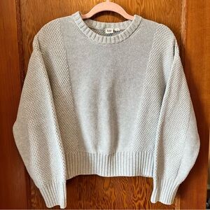 Gray Cropped 100% Cotton Women's Gap Knit Sweater